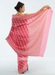 Pink Chiffon Saree